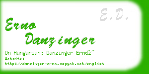 erno danzinger business card
